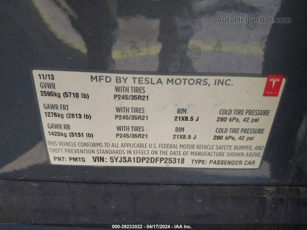 2013 Tesla Model S Performance Black vin: 5YJSA1DP2DFP25318