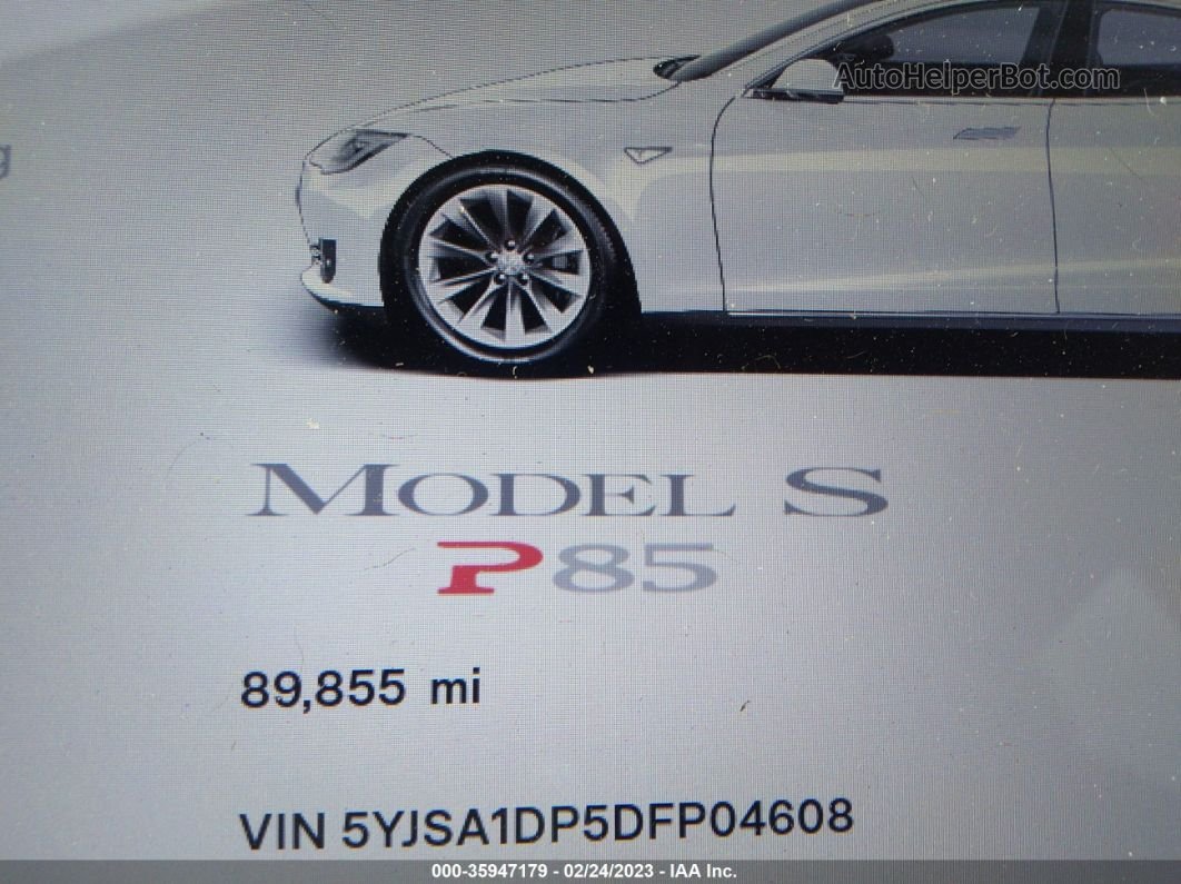 2013 Tesla Model S Performance White vin: 5YJSA1DP5DFP04608