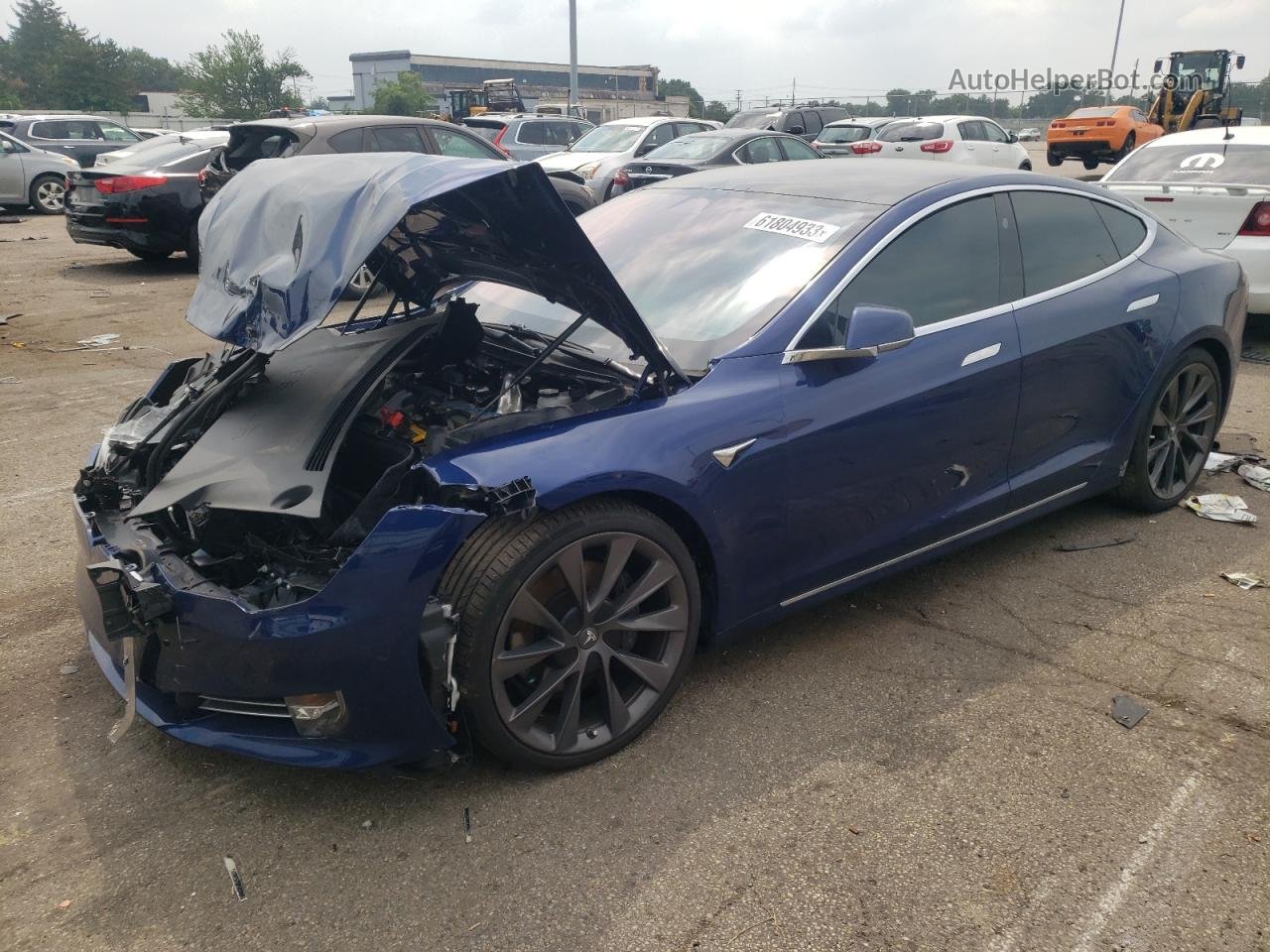 2021 Tesla Model S  Blue vin: 5YJSA1E21MF424056