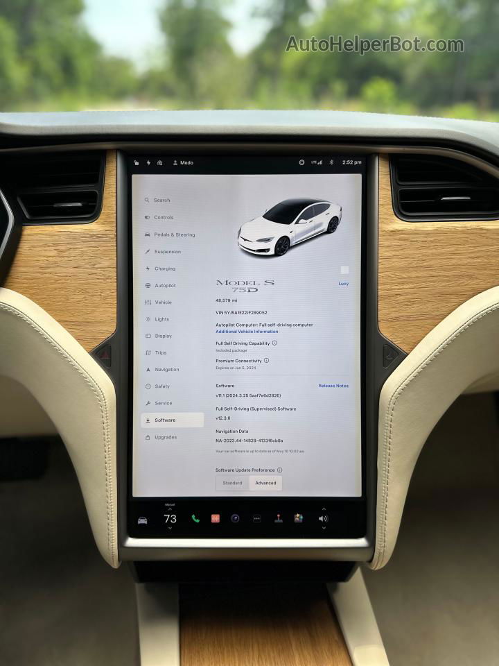 2018 Tesla Model S Белый vin: 5YJSA1E22JF289052