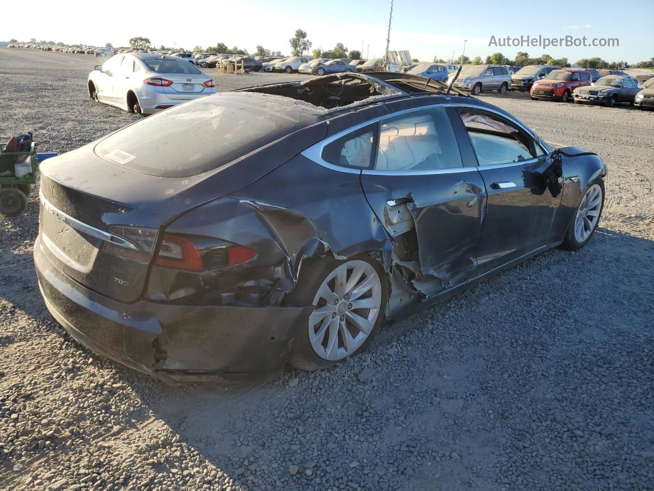 2015 Tesla Model S  Gray vin: 5YJSA1E23FF107656