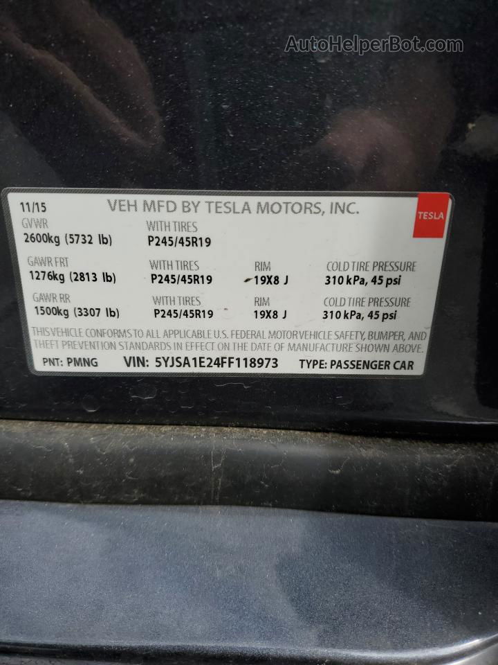 2015 Tesla Model S  Charcoal vin: 5YJSA1E24FF118973