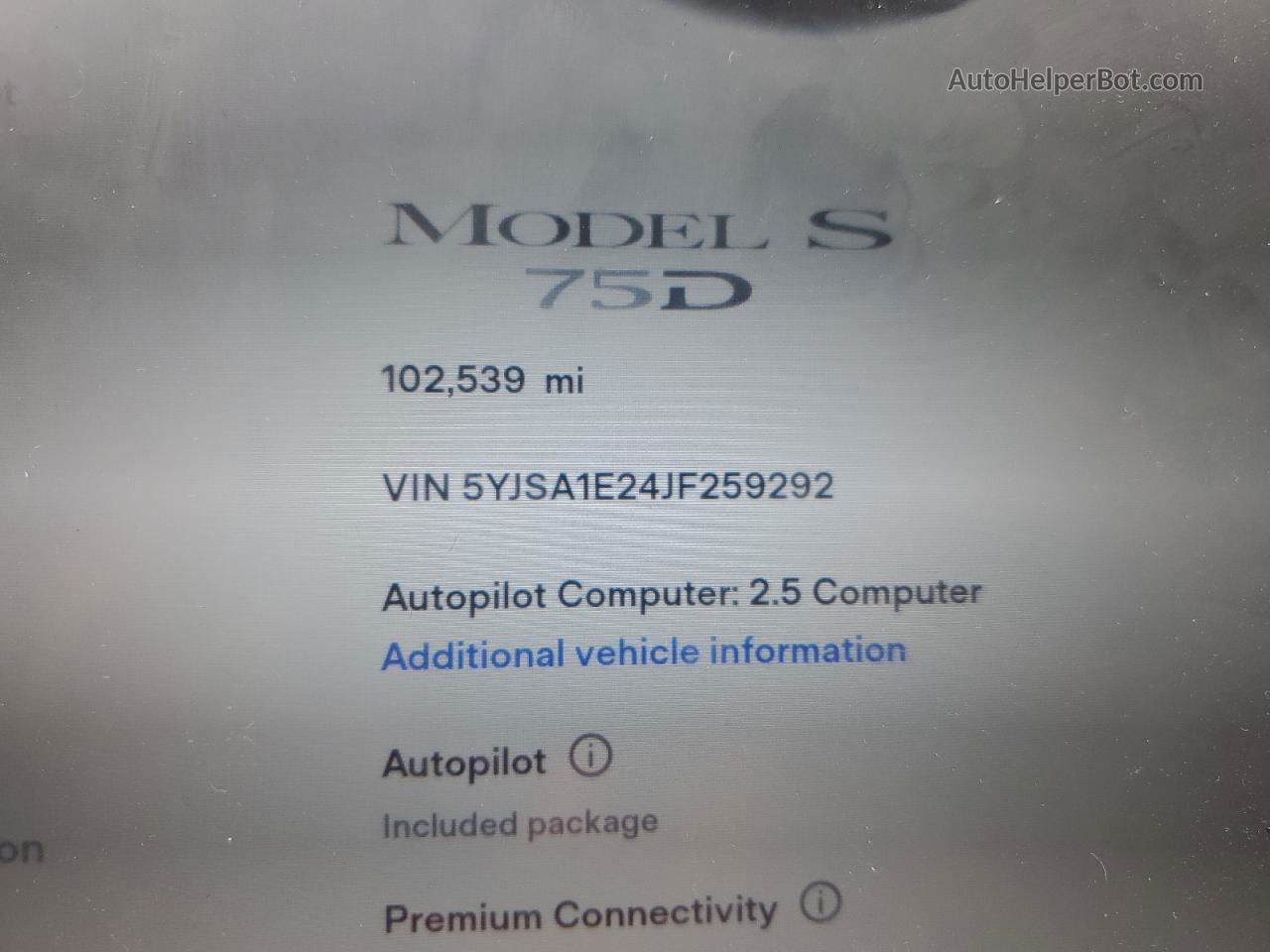 2018 Tesla Model S  Черный vin: 5YJSA1E24JF259292