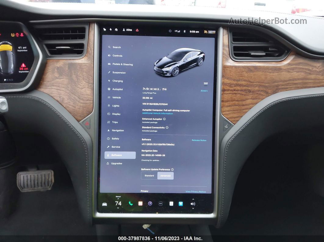 2020 Tesla Model S Long Range Dual Motor Черный vin: 5YJSA1E25LF370341