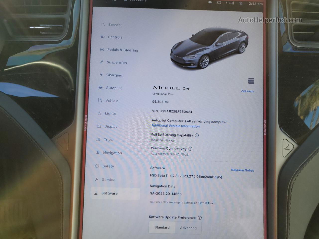 2020 Tesla Model S  Charcoal vin: 5YJSA1E26LF350924