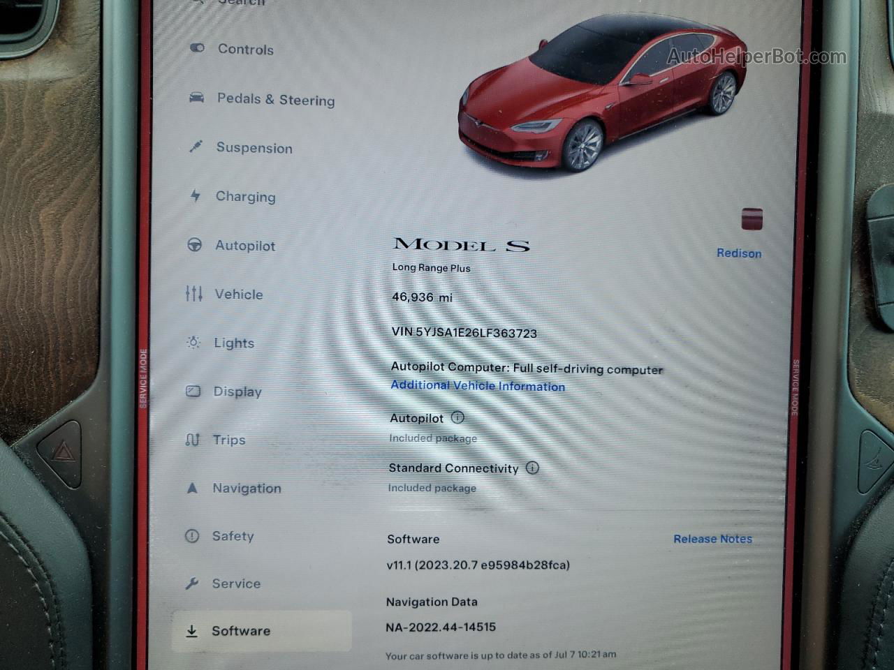 2020 Tesla Model S  Red vin: 5YJSA1E26LF363723