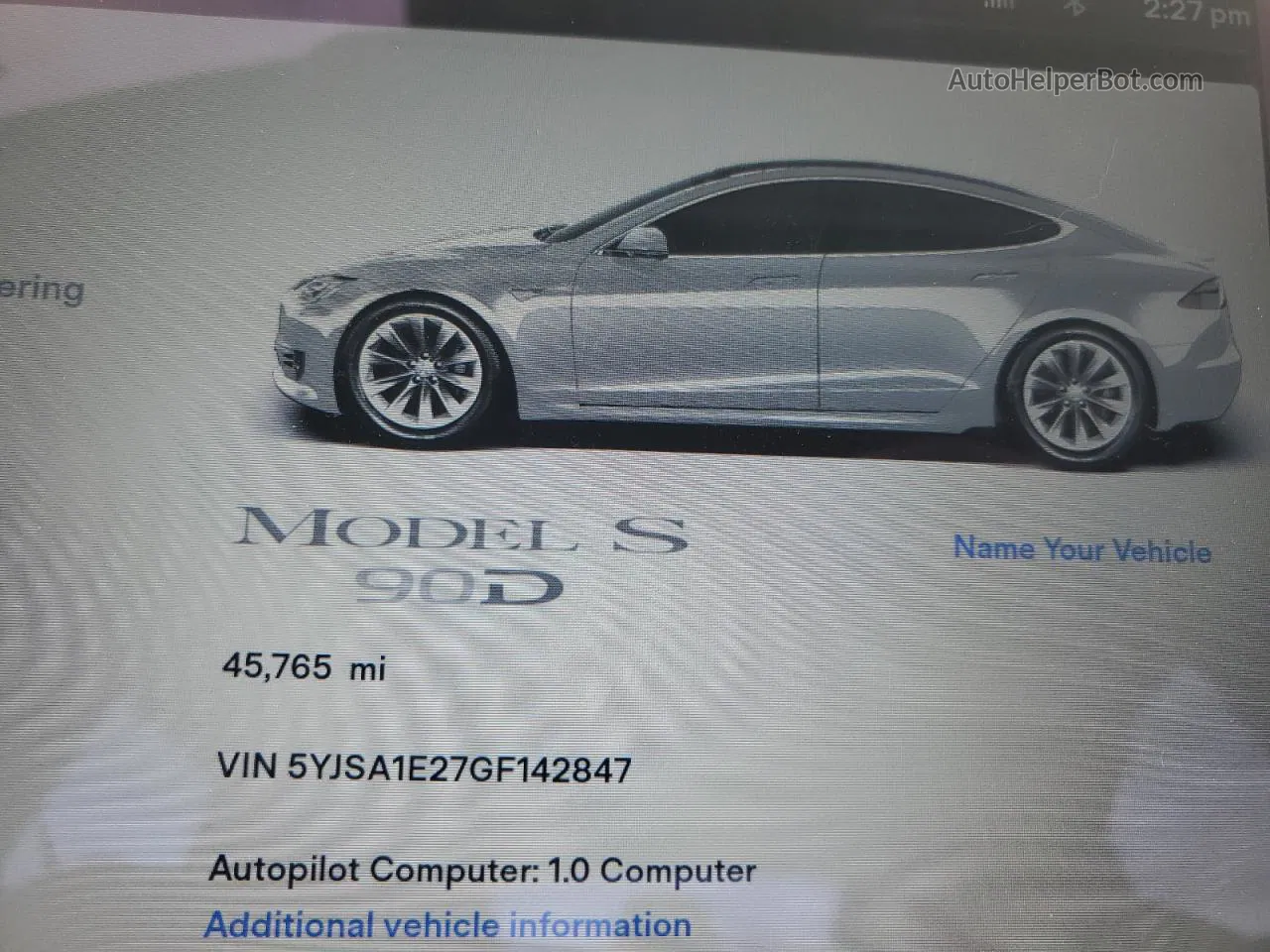 2016 Tesla Model S  Silver vin: 5YJSA1E27GF142847