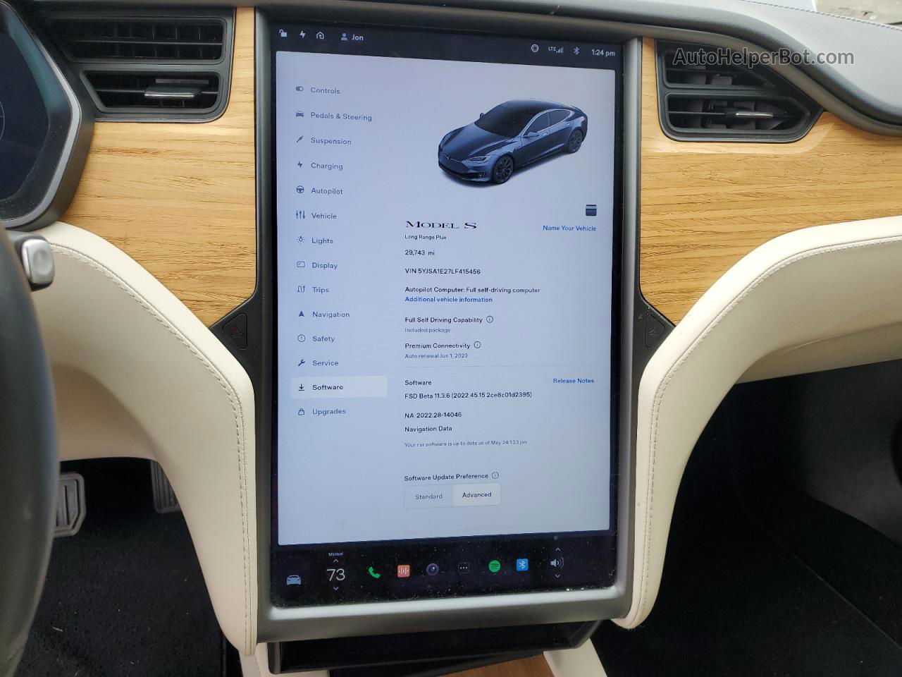 2020 Tesla Model S  Gray vin: 5YJSA1E27LF415456