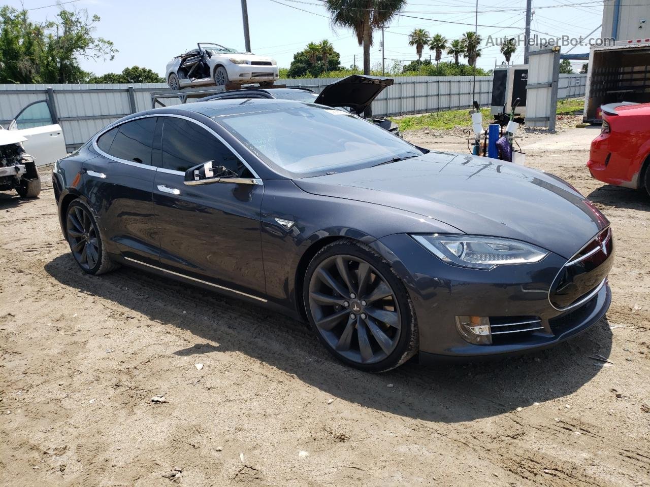 2015 Tesla Model S  Gray vin: 5YJSA1E2XFF109534