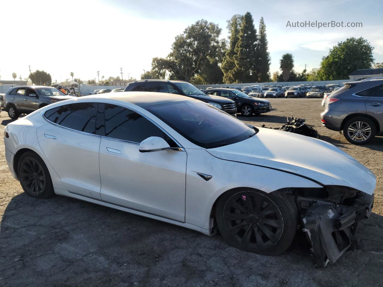 2019 Tesla Model S  White vin: 5YJSA1E2XKF339181