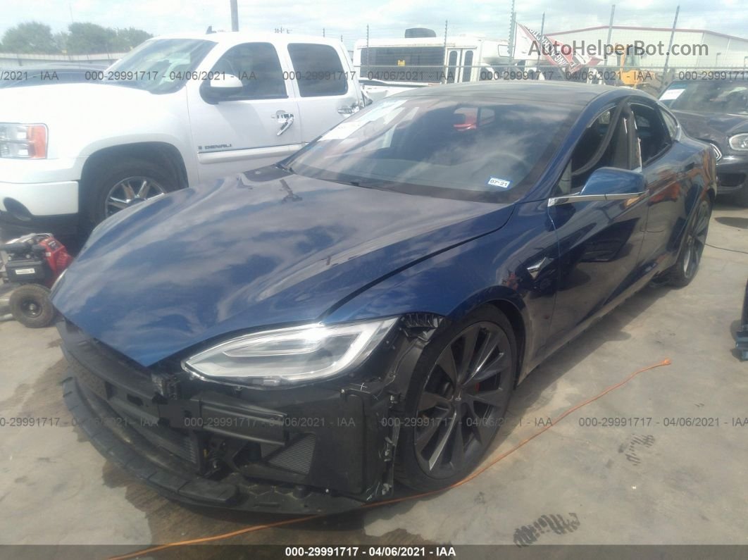 2020 Tesla Model S Performance Синий vin: 5YJSA1E40LF396475