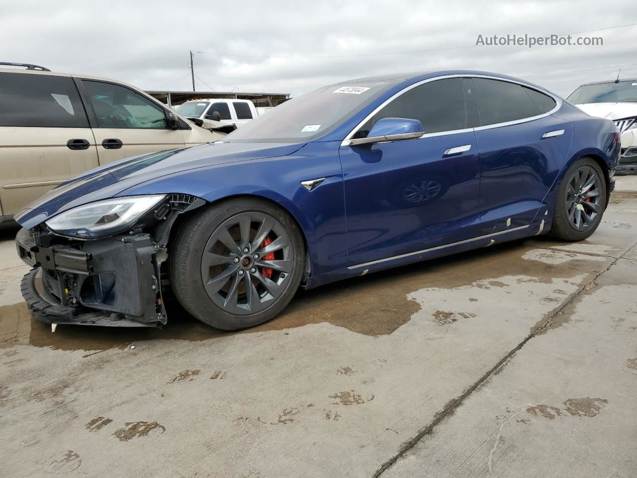 2019 Tesla Model S  Синий vin: 5YJSA1E42KF338950