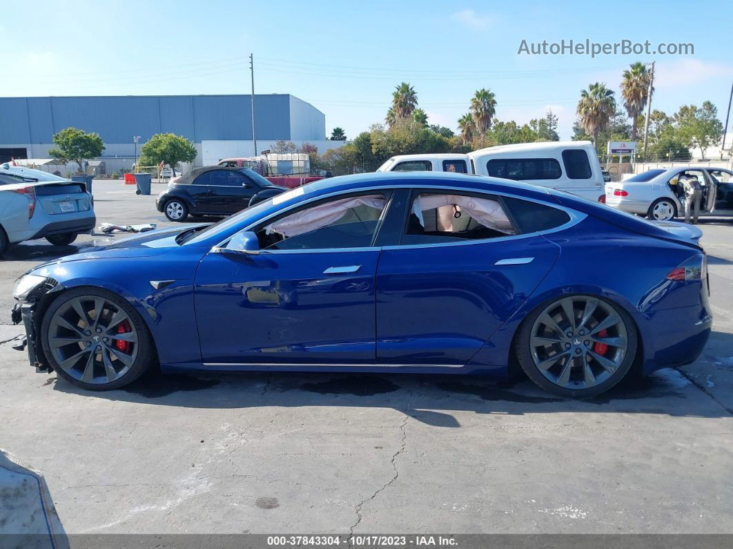 2020 Tesla Model S Performance Dual Motor All-wheel Drive Blue vin: 5YJSA1E45LF381003