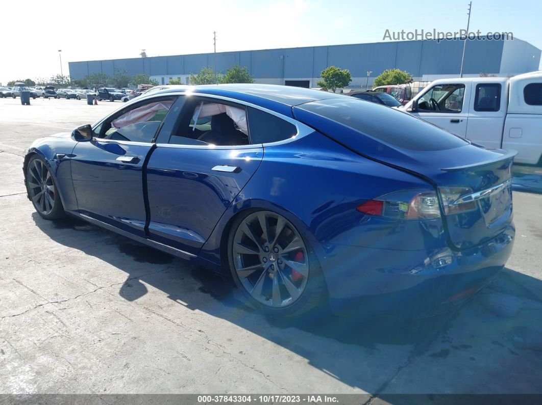 2020 Tesla Model S Performance Dual Motor All-wheel Drive Blue vin: 5YJSA1E45LF381003