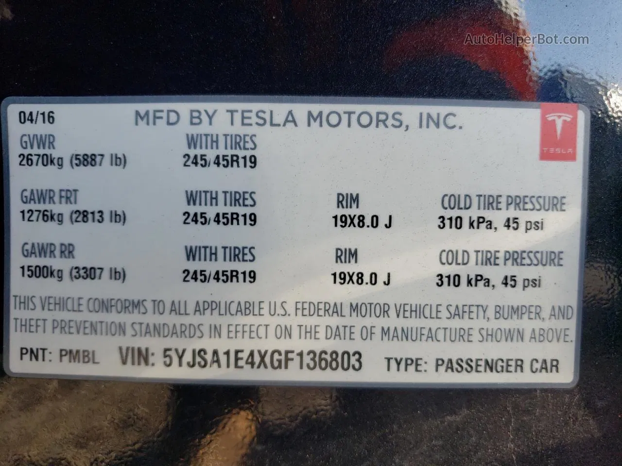 2016 Tesla Model S  Black vin: 5YJSA1E4XGF136803