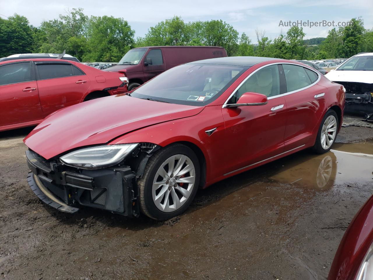 2019 Tesla Model S  Red vin: 5YJSA1E4XKF337478