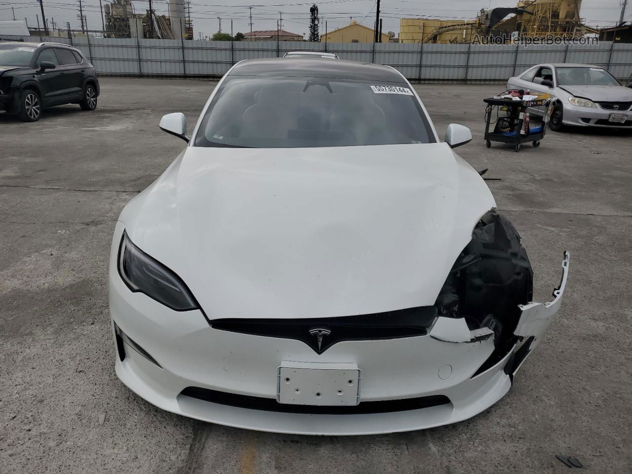 2022 Tesla Model S  White vin: 5YJSA1E50NF475205