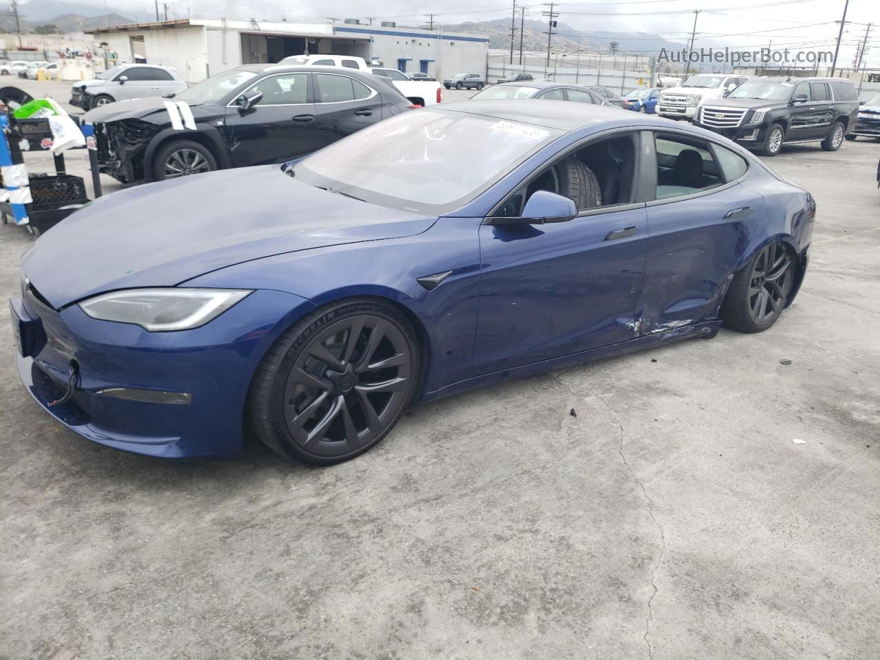 2022 Tesla Model S  Синий vin: 5YJSA1E67NF472391