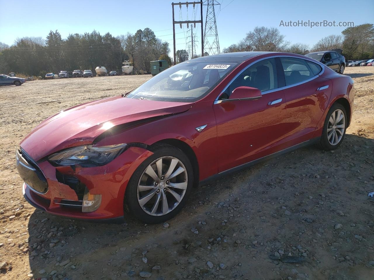 2014 Tesla Model S  Red vin: 5YJSA1H10EFP29102