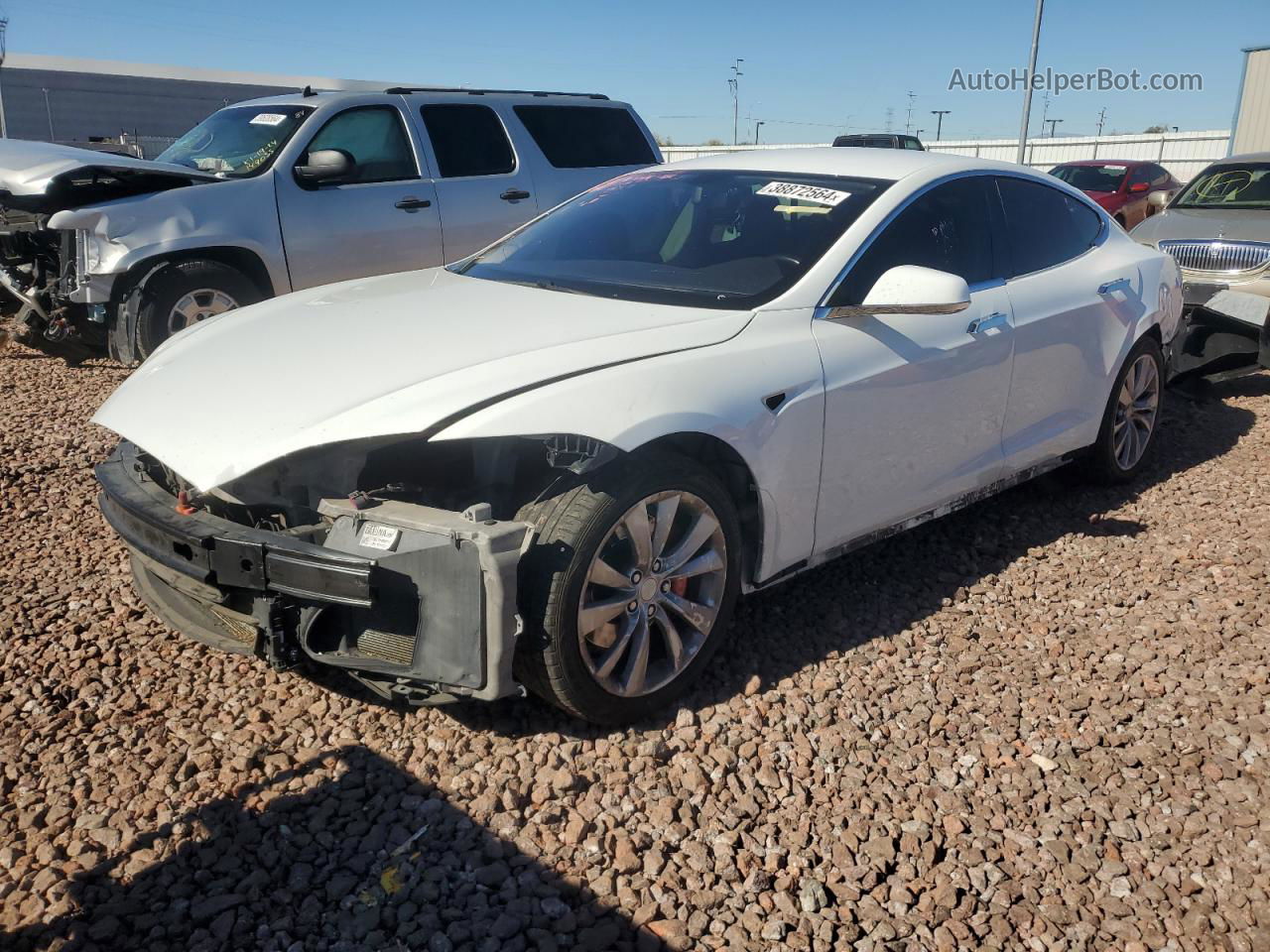 2014 Tesla Model S  White vin: 5YJSA1H11EFP31800