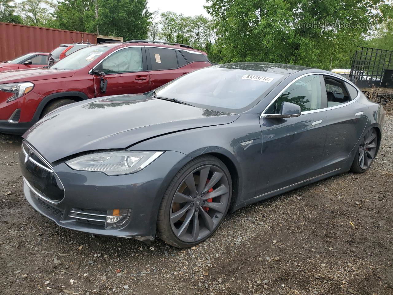 2014 Tesla Model S Gray vin: 5YJSA1H11EFP52274