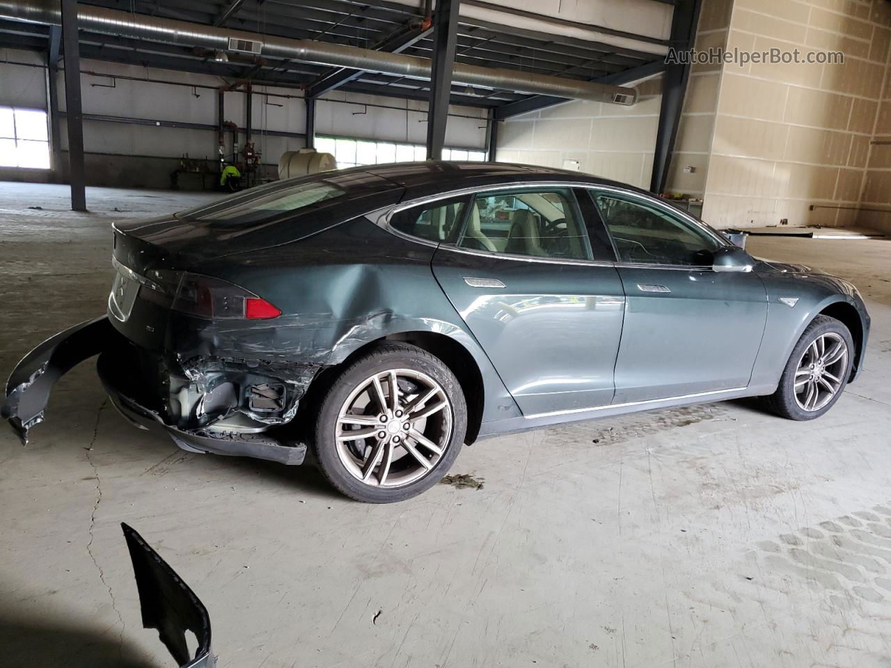 2014 Tesla Model S  Green vin: 5YJSA1H12EFP50565