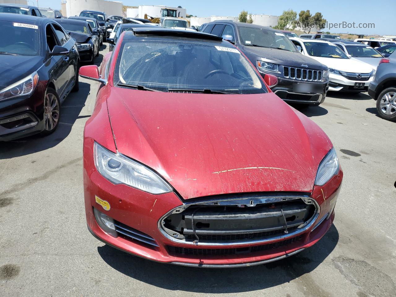 2014 Tesla Model S  Red vin: 5YJSA1H12EFP50324