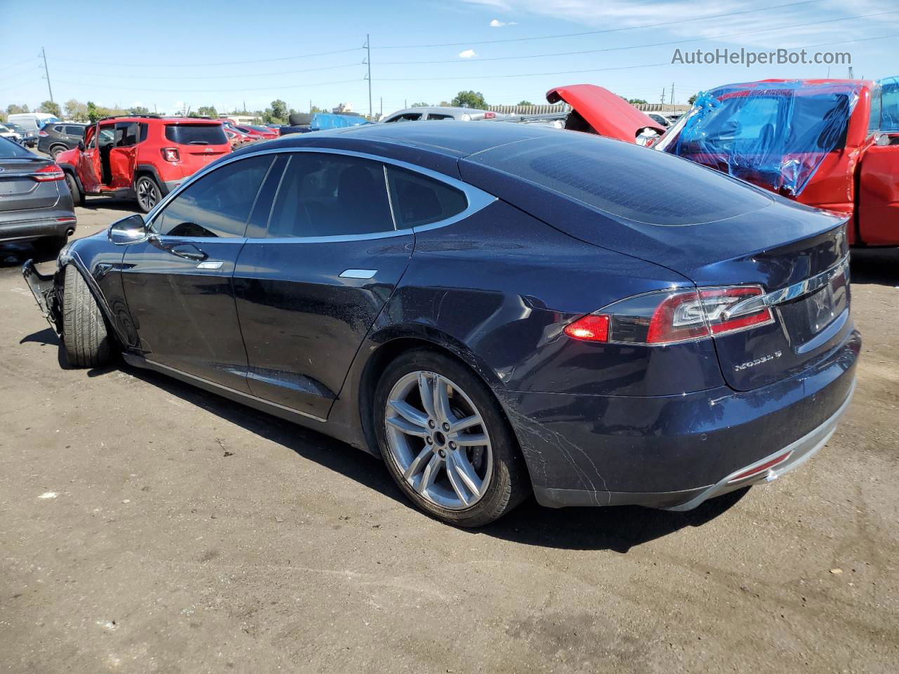 2014 Tesla Model S  Синий vin: 5YJSA1H12EFP56348