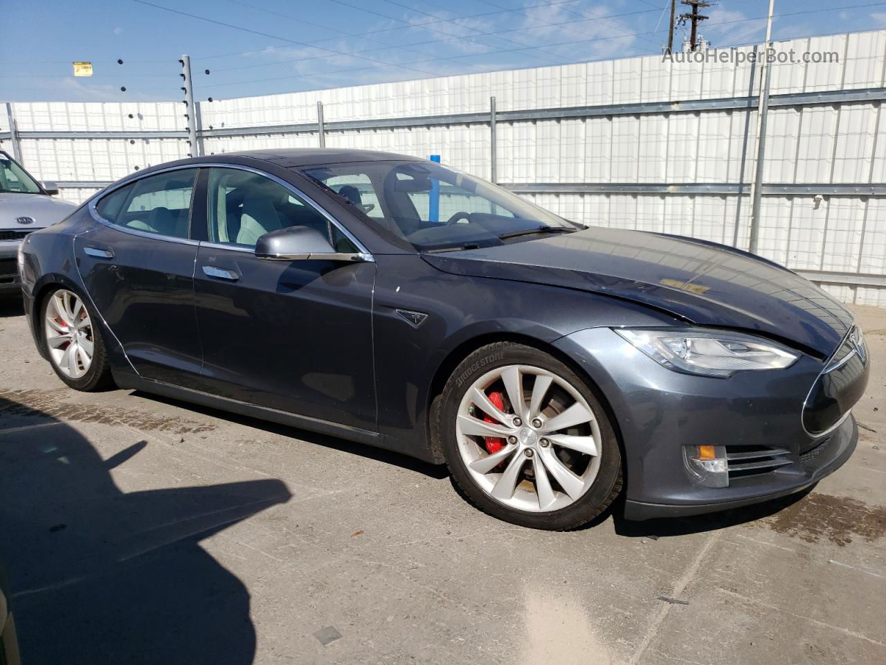 2014 Tesla Model S  Gray vin: 5YJSA1H13EFP56861