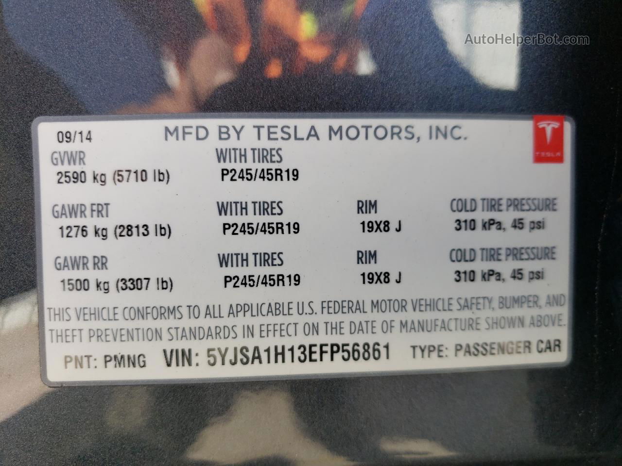 2014 Tesla Model S  Gray vin: 5YJSA1H13EFP56861