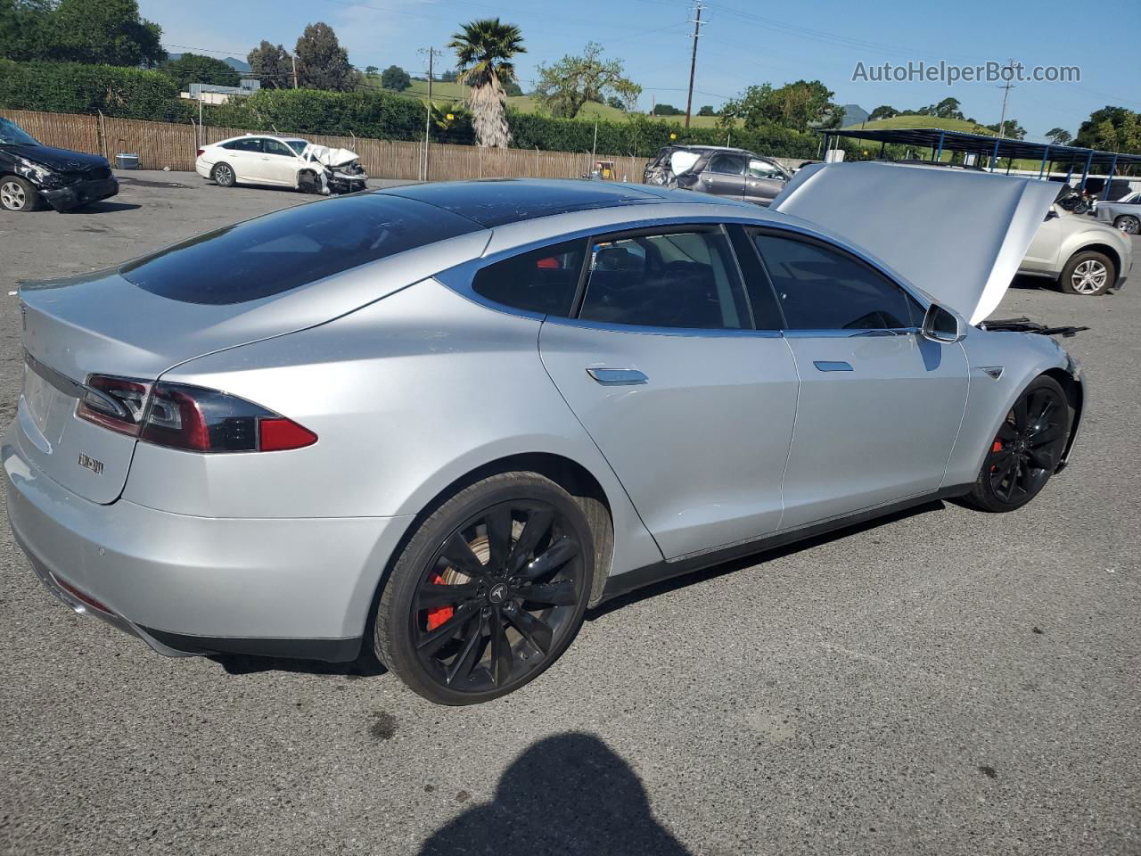 2014 Tesla Model S  Silver vin: 5YJSA1H14EFP31824