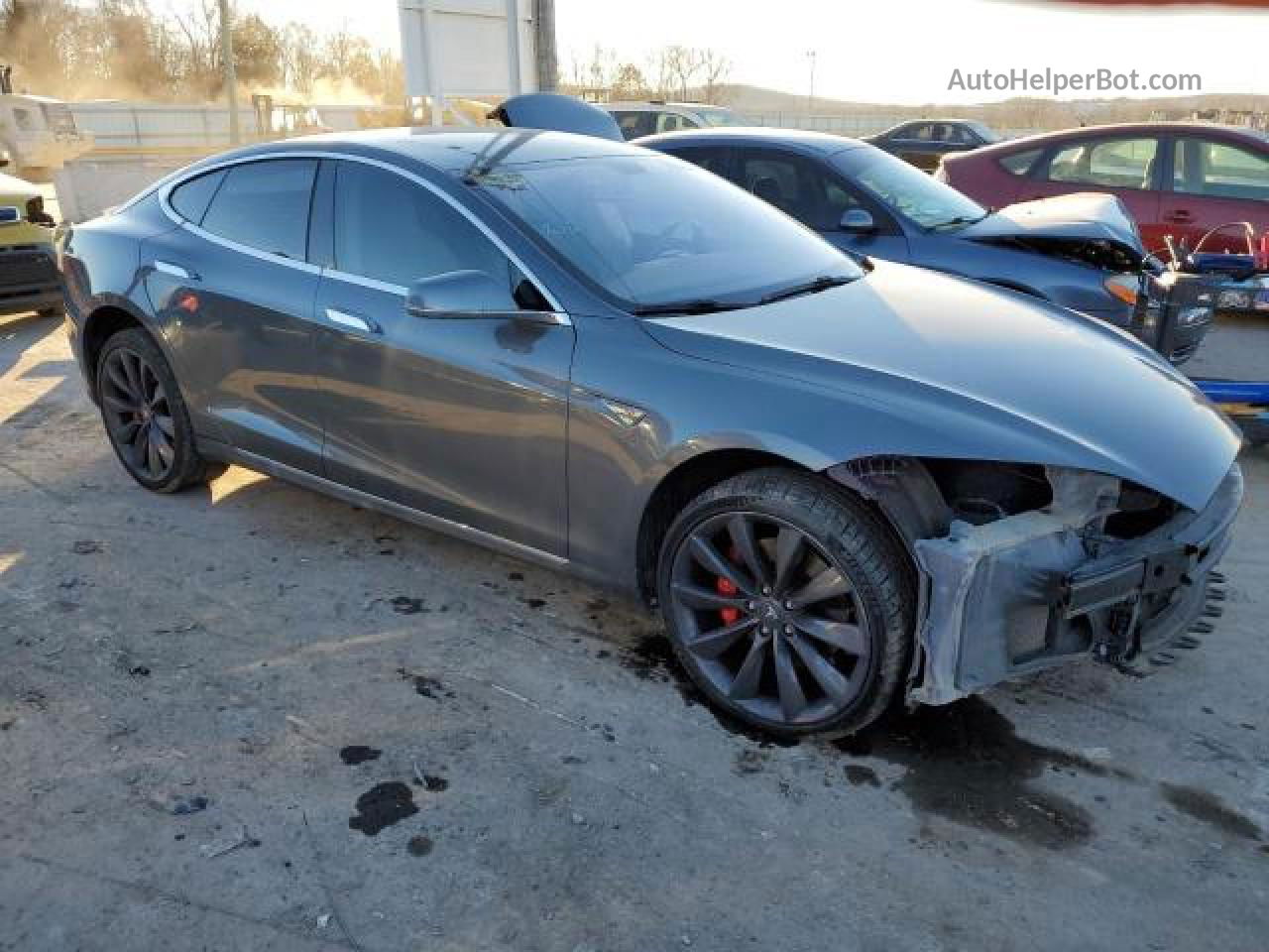 2014 Tesla Model S  Gray vin: 5YJSA1H14EFP48994