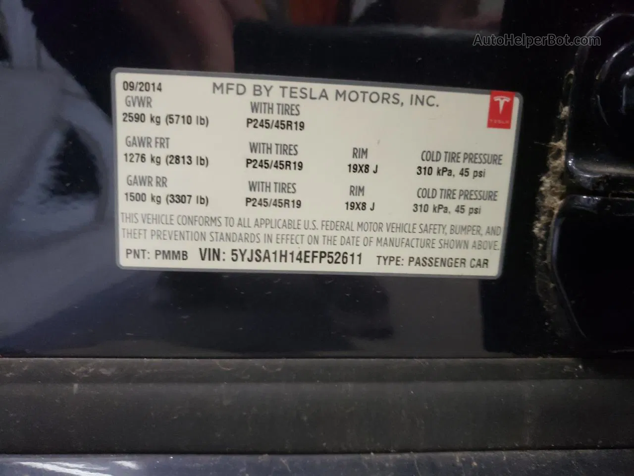 2014 Tesla Model S  Blue vin: 5YJSA1H14EFP52611