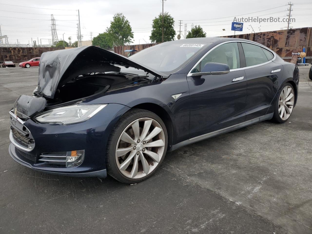 2014 Tesla Model S  Синий vin: 5YJSA1H15EFP34408