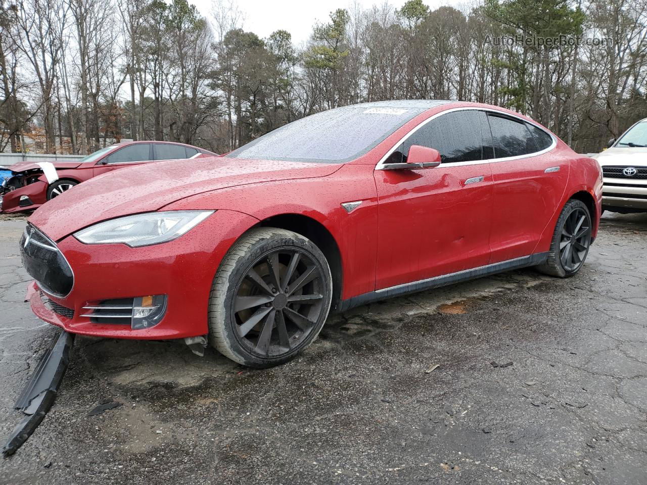 2014 Tesla Model S  Red vin: 5YJSA1H15EFP47871