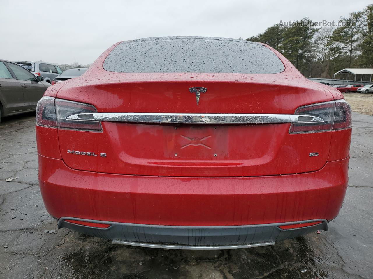 2014 Tesla Model S  Red vin: 5YJSA1H15EFP47871