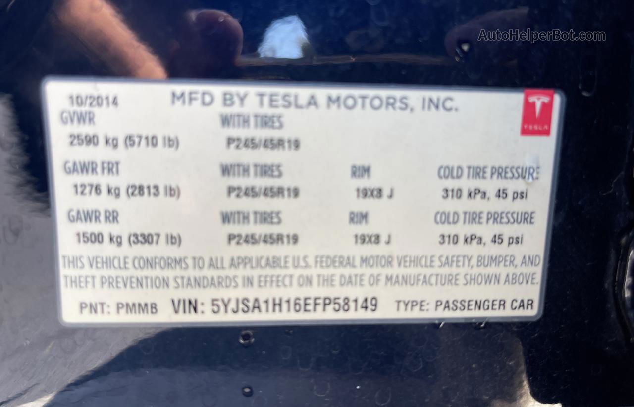 2014 Tesla Model S  Blue vin: 5YJSA1H16EFP58149