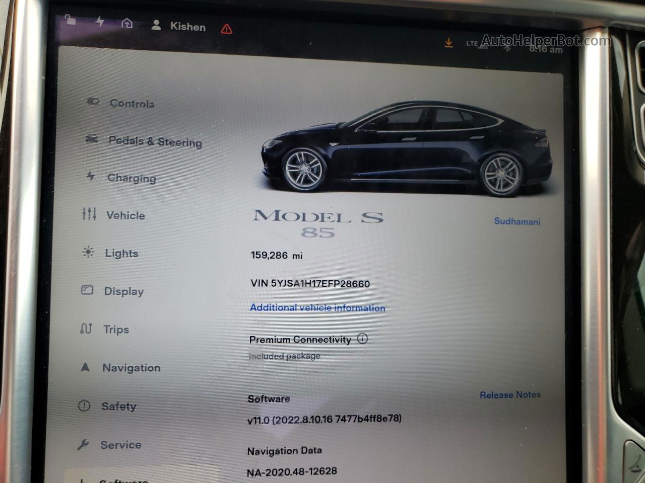 2014 Tesla Model S  Черный vin: 5YJSA1H17EFP28660