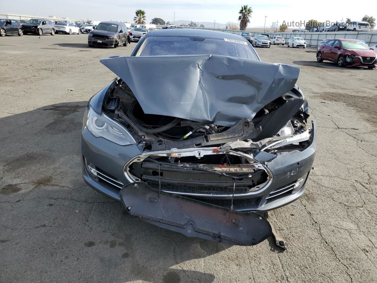 2014 Tesla Model S  Gray vin: 5YJSA1H17EFP44275