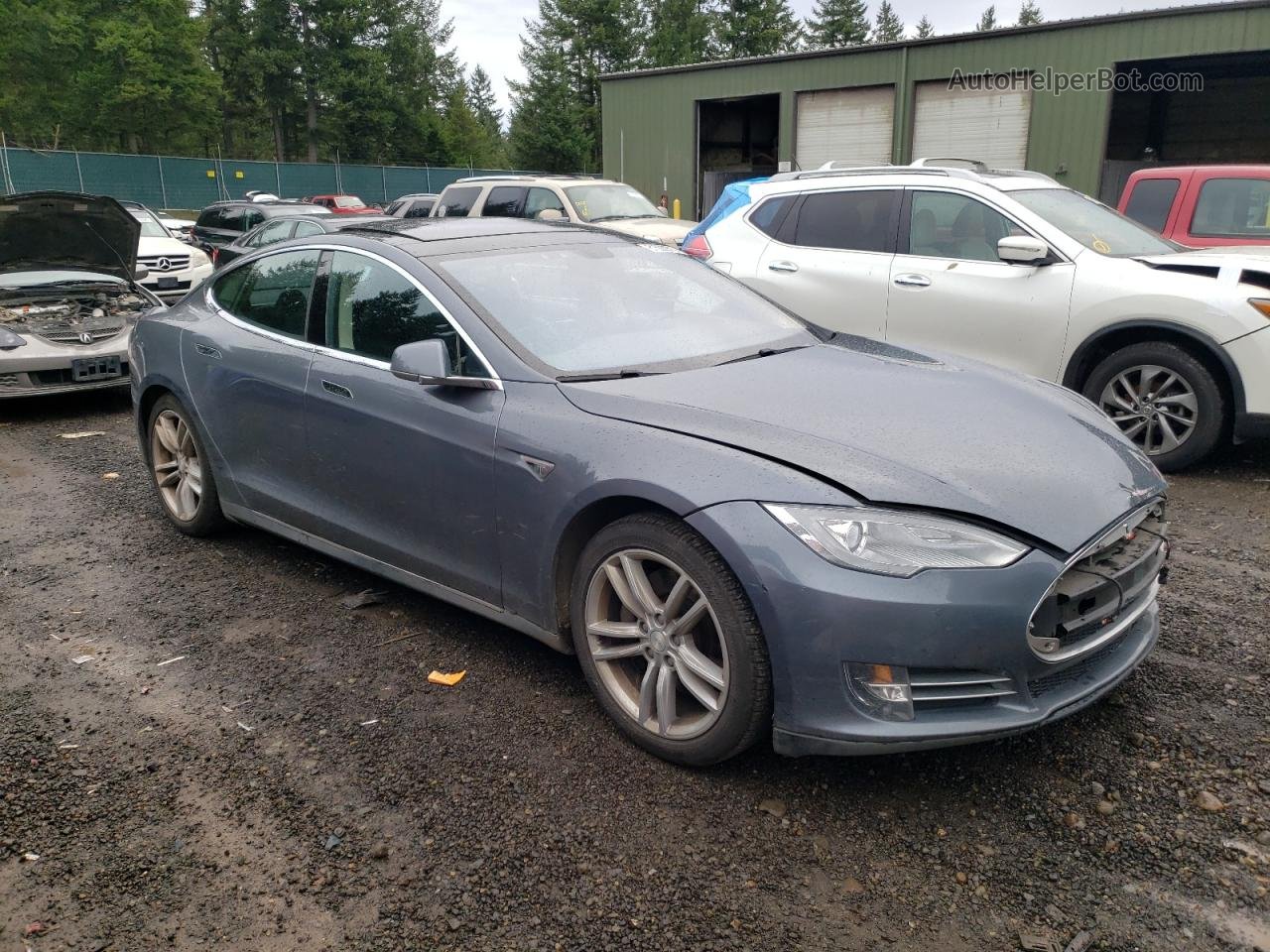 2014 Tesla Model S  Gray vin: 5YJSA1H17EFP45961