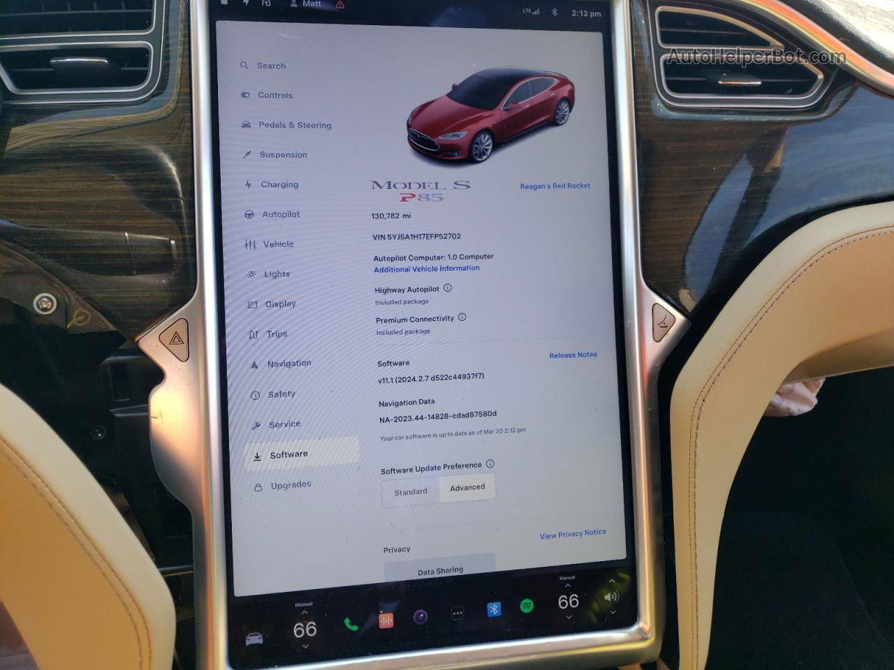 2014 Tesla Model S  Red vin: 5YJSA1H17EFP52702