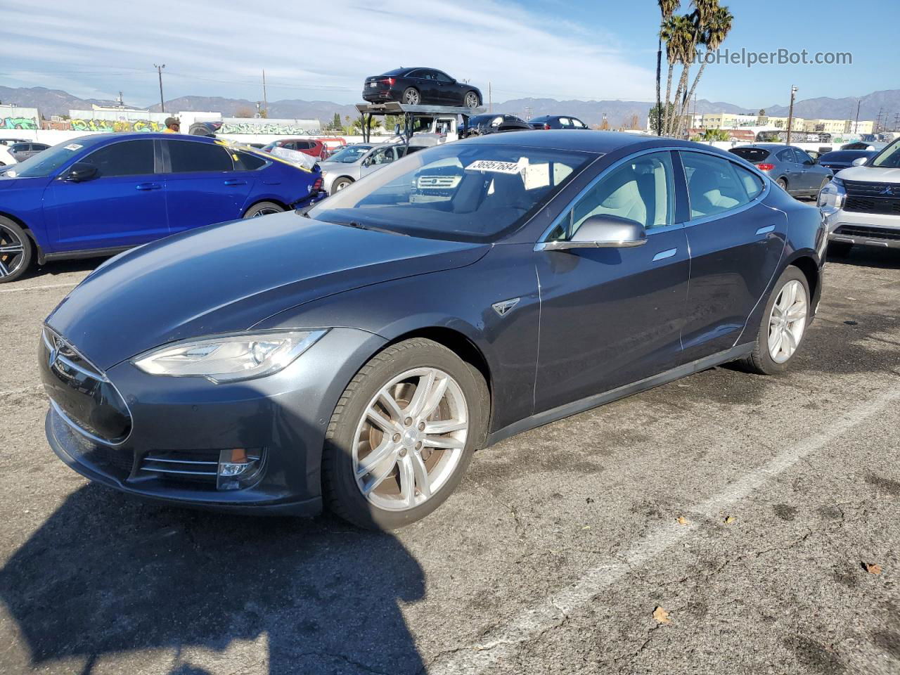 2015 Tesla Model S 85 Gray vin: 5YJSA1H17FF080643