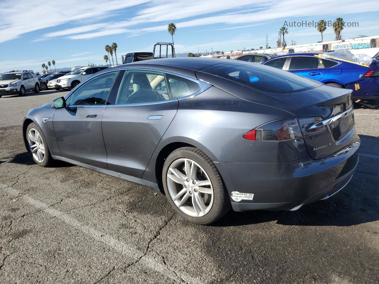 2015 Tesla Model S 85 Gray vin: 5YJSA1H17FF080643