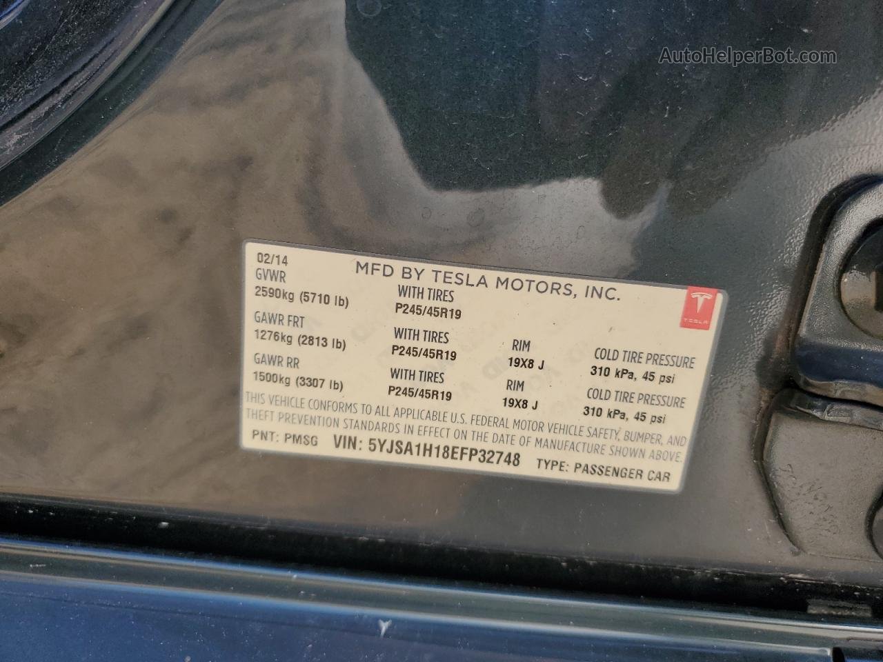 2014 Tesla Model S  Gray vin: 5YJSA1H18EFP32748