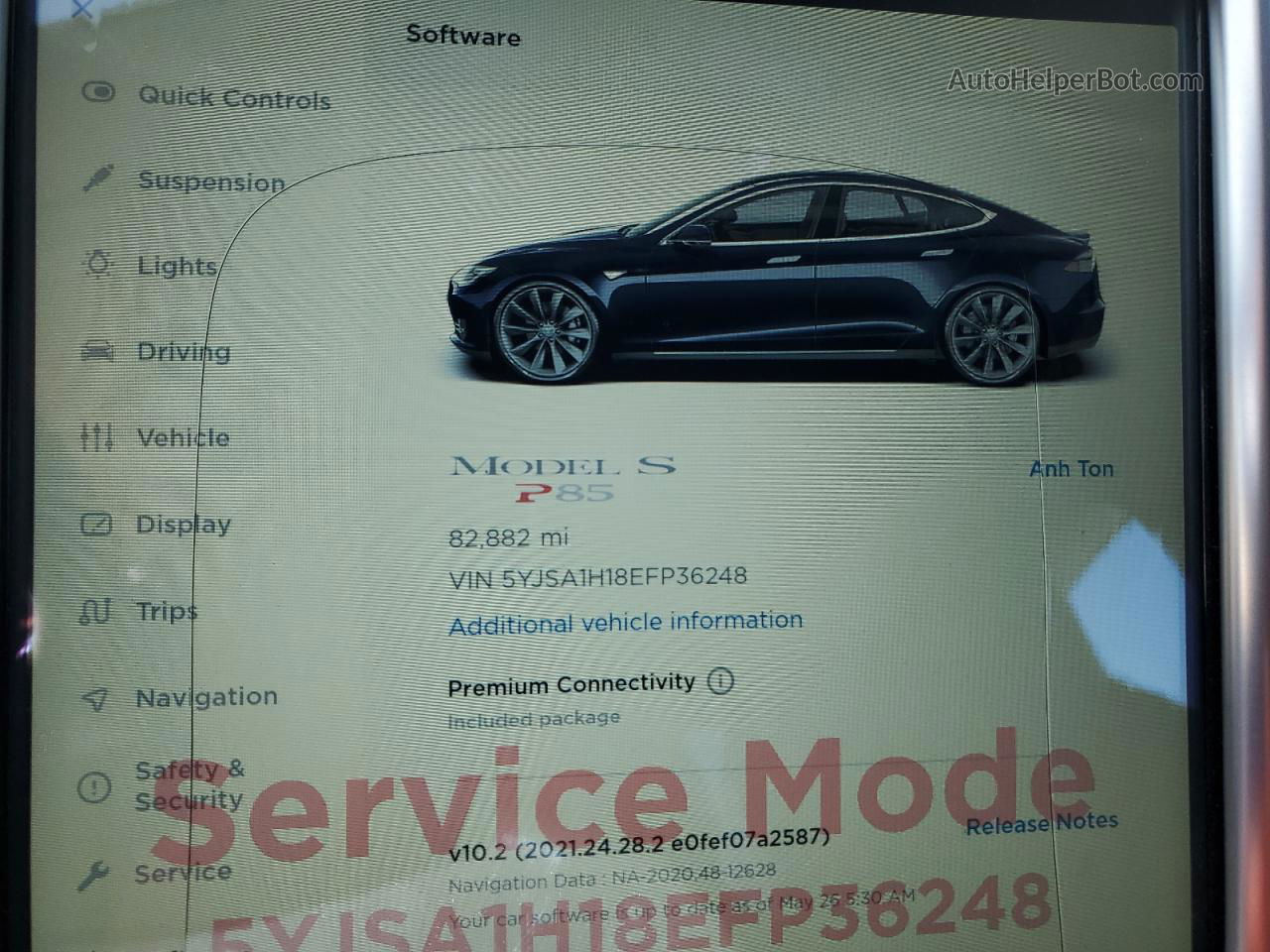 2014 Tesla Model S  Blue vin: 5YJSA1H18EFP36248