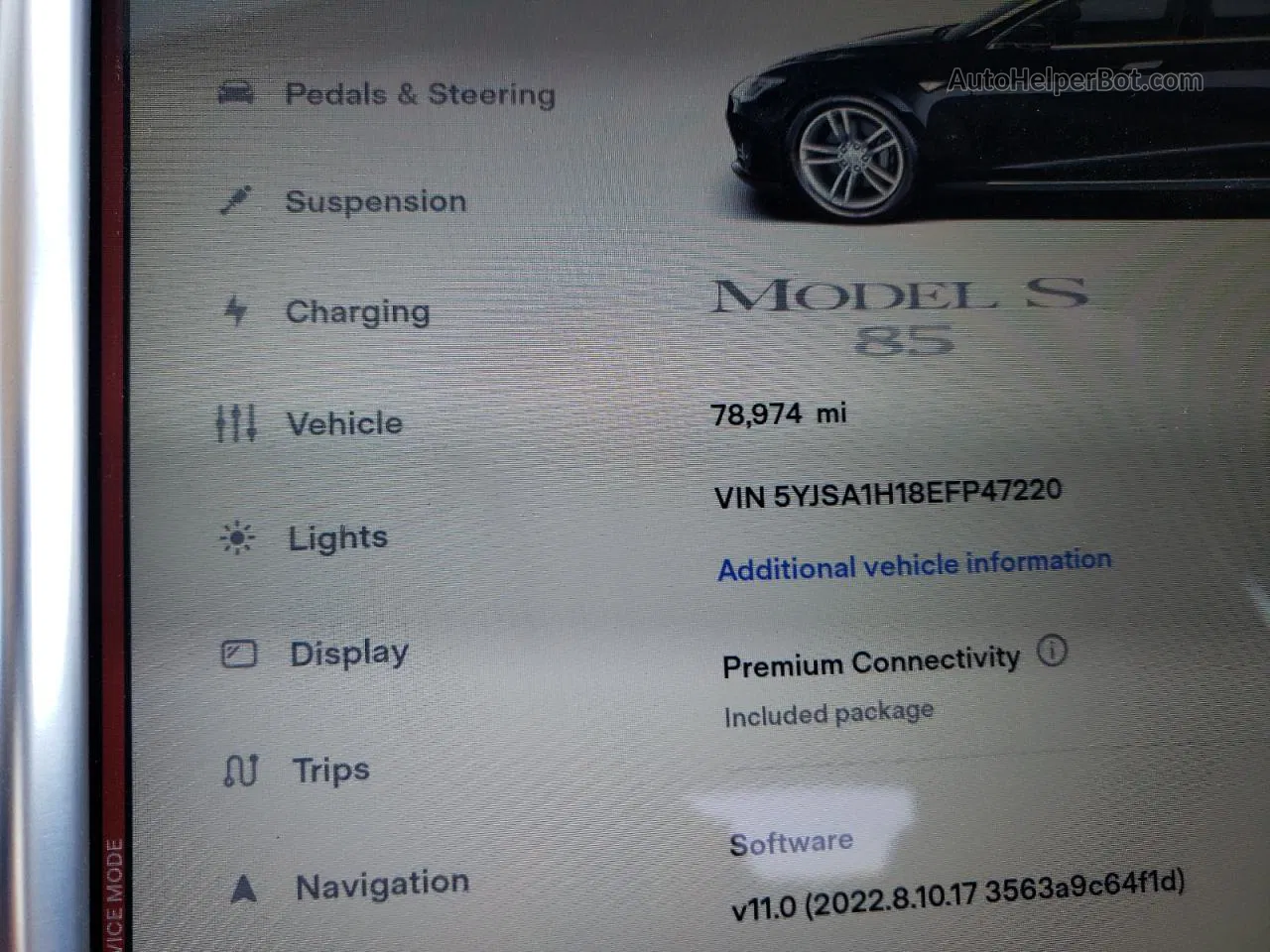 2014 Tesla Model S  Black vin: 5YJSA1H18EFP47220