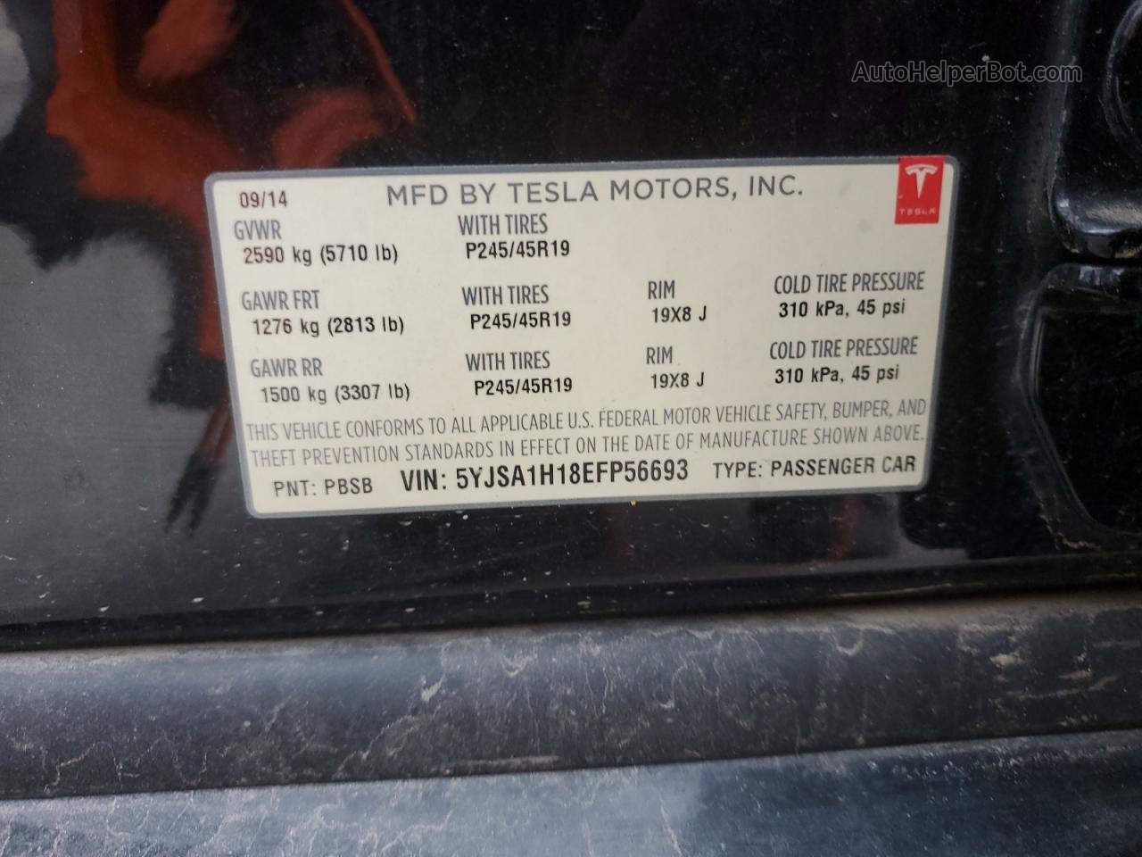 2014 Tesla Model S  Blue vin: 5YJSA1H18EFP56693