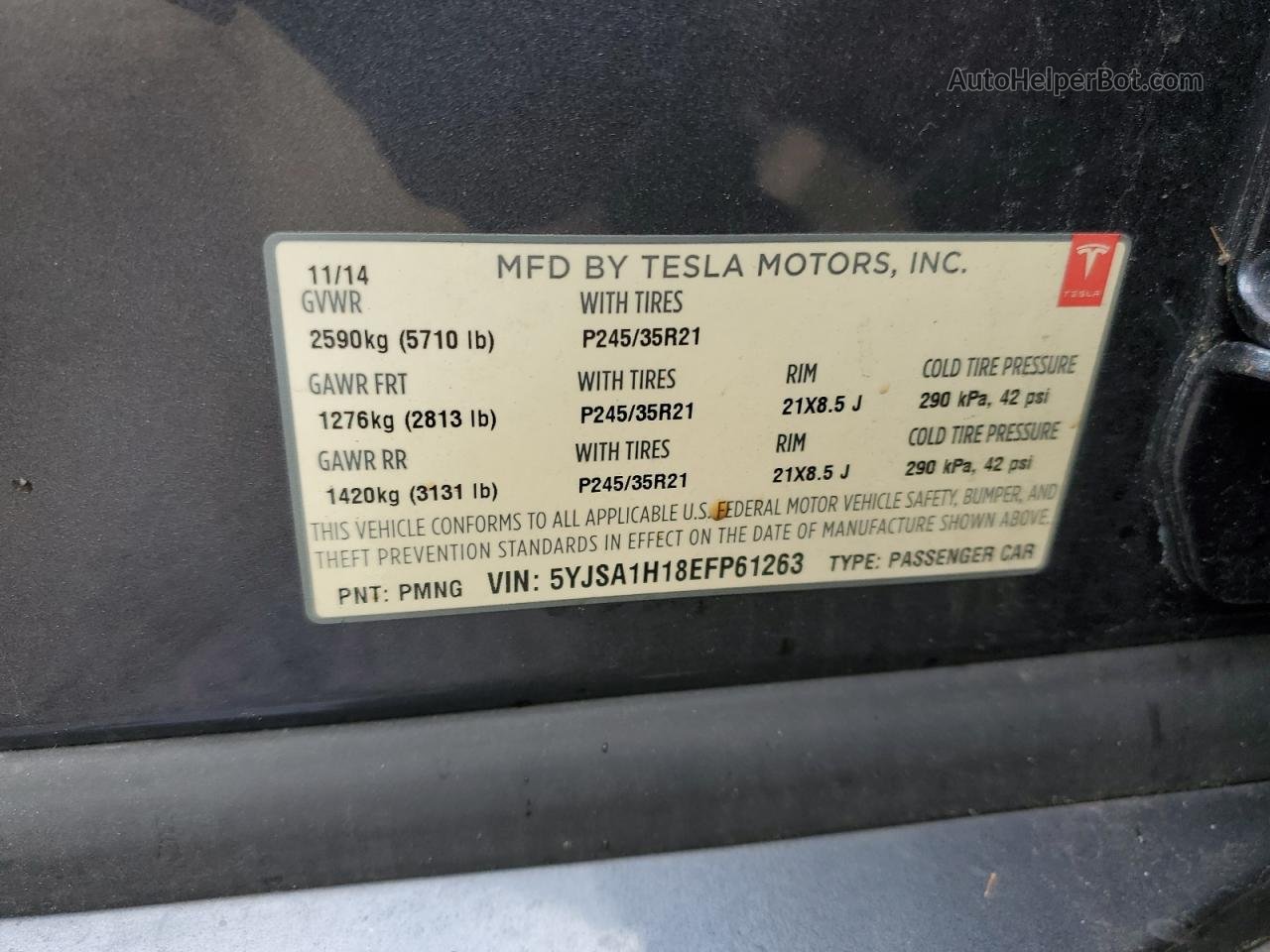 2014 Tesla Model S  Black vin: 5YJSA1H18EFP61263