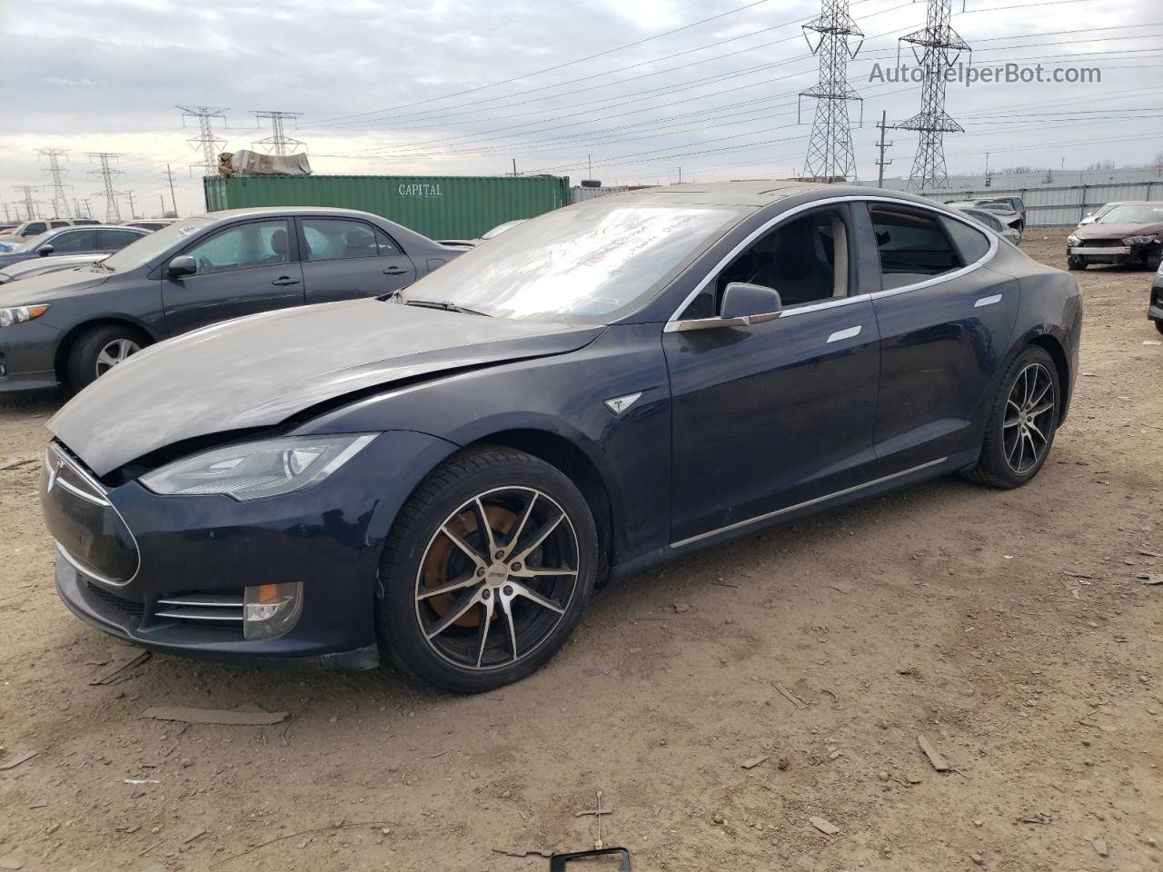 2014 Tesla Model S  Синий vin: 5YJSA1H18EFP62445