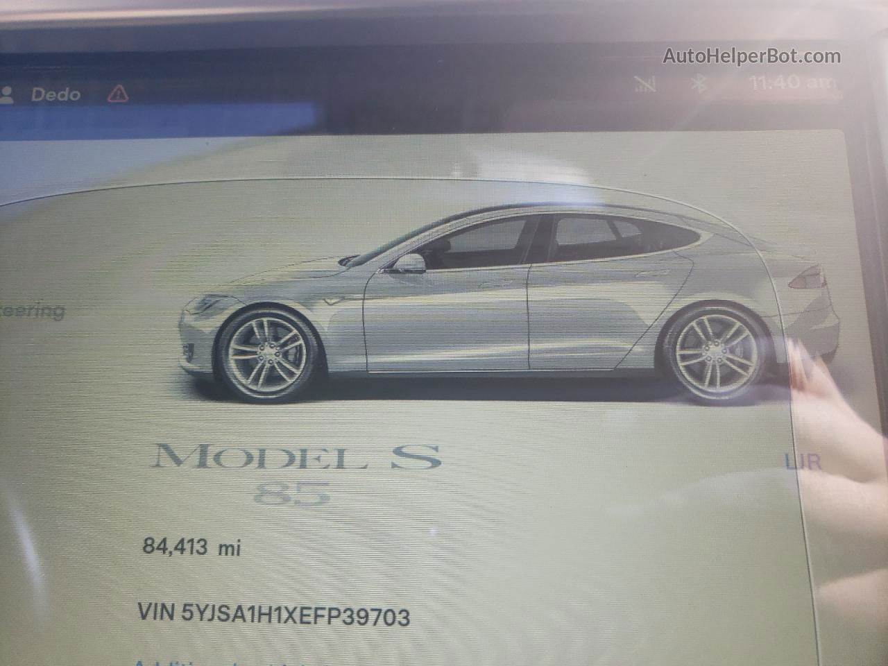 2014 Tesla Model S  Silver vin: 5YJSA1H1XEFP39703